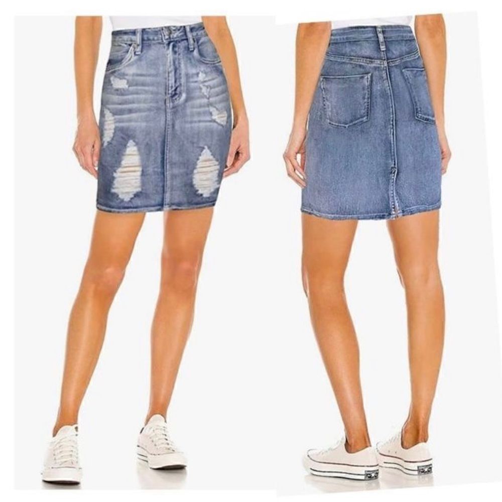 Lexi Womens Super Comfy Stretch Denim Skirt